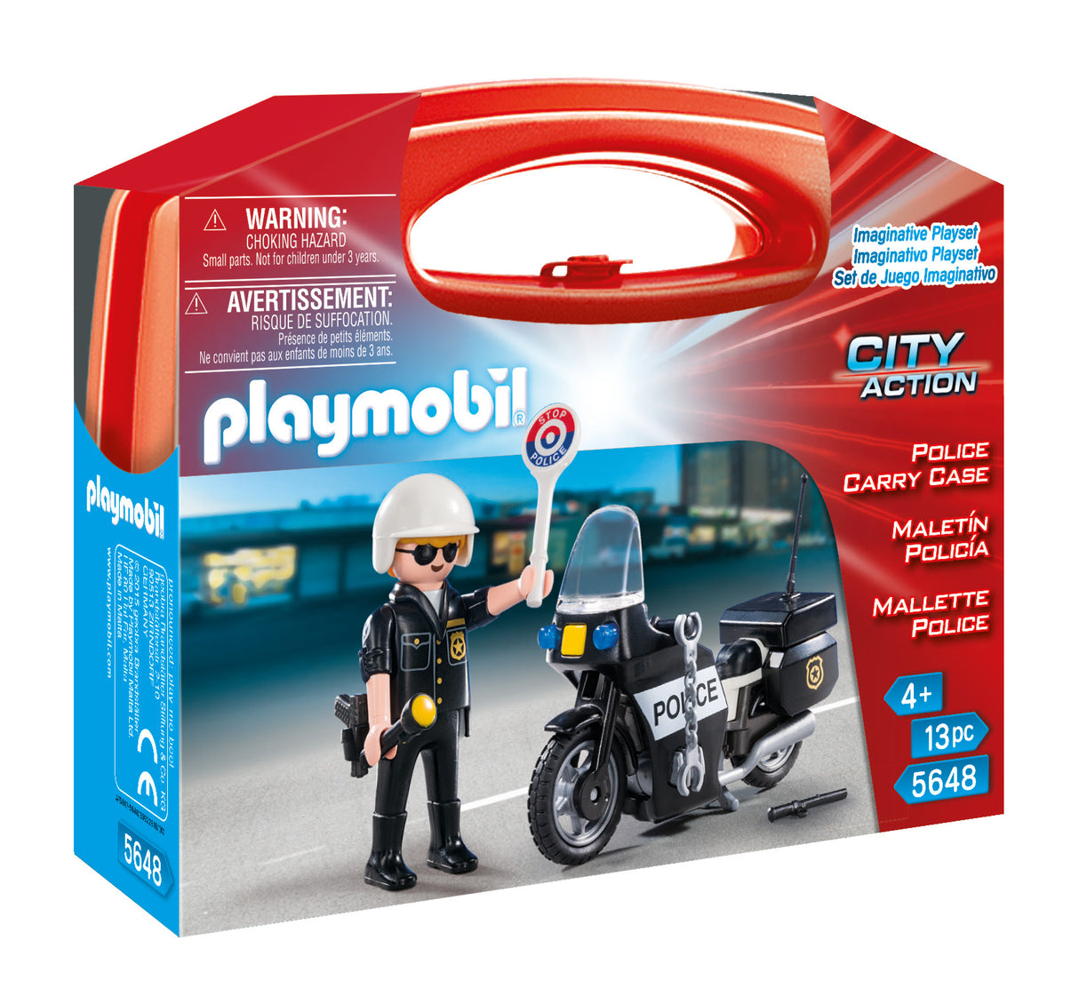 City Action | Police Carry Case featuring a police figure and motorcycle playset