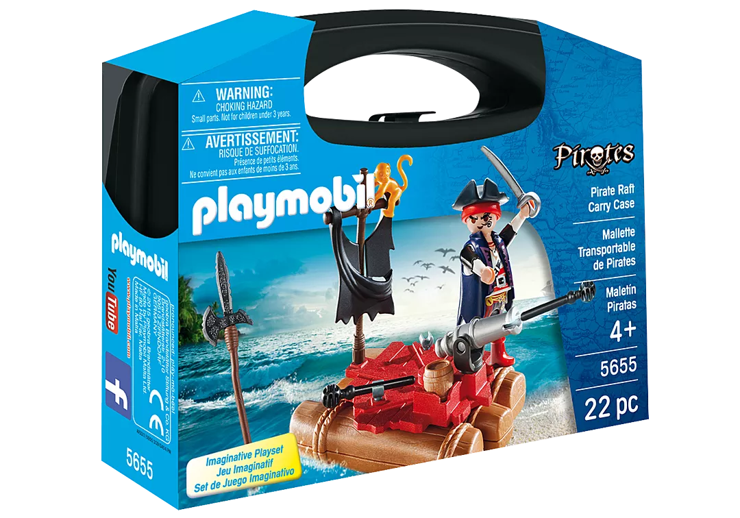 Pirates | Pirate Raft Carry Case shown in colorful packaging with pirate raft playset artwork