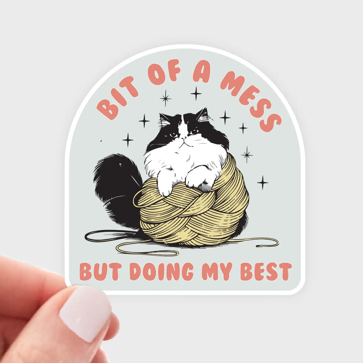 Bit of a Mess Cat Sticker
