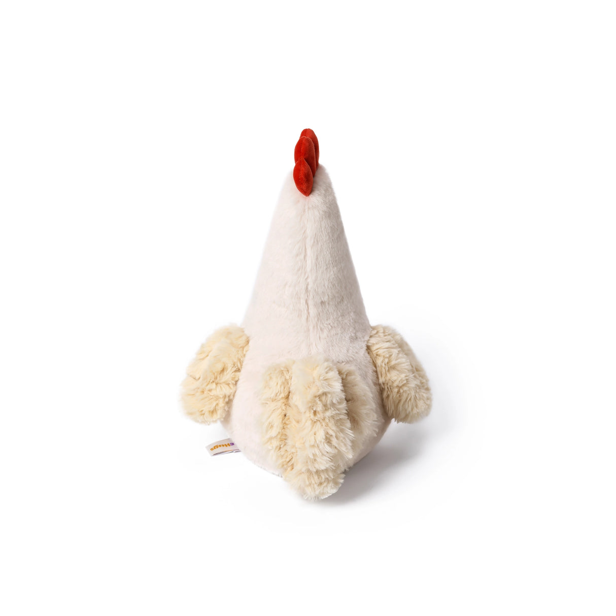 McHugs Weighted Marshmallow Chicken plush toy with soft cream fur and red comb