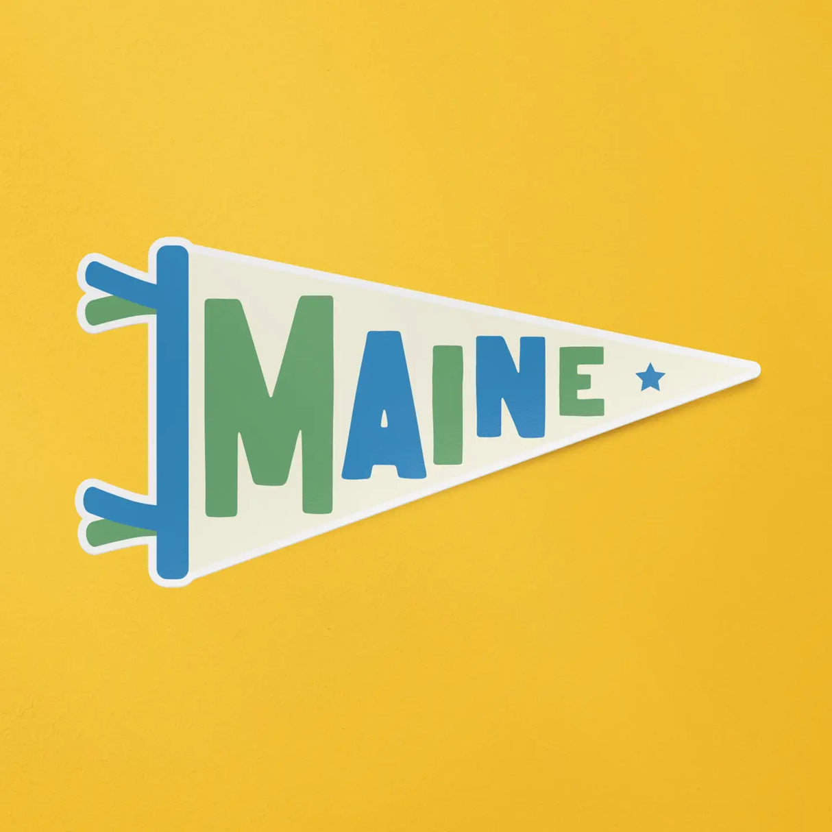 Maine Pennant Flag Sticker