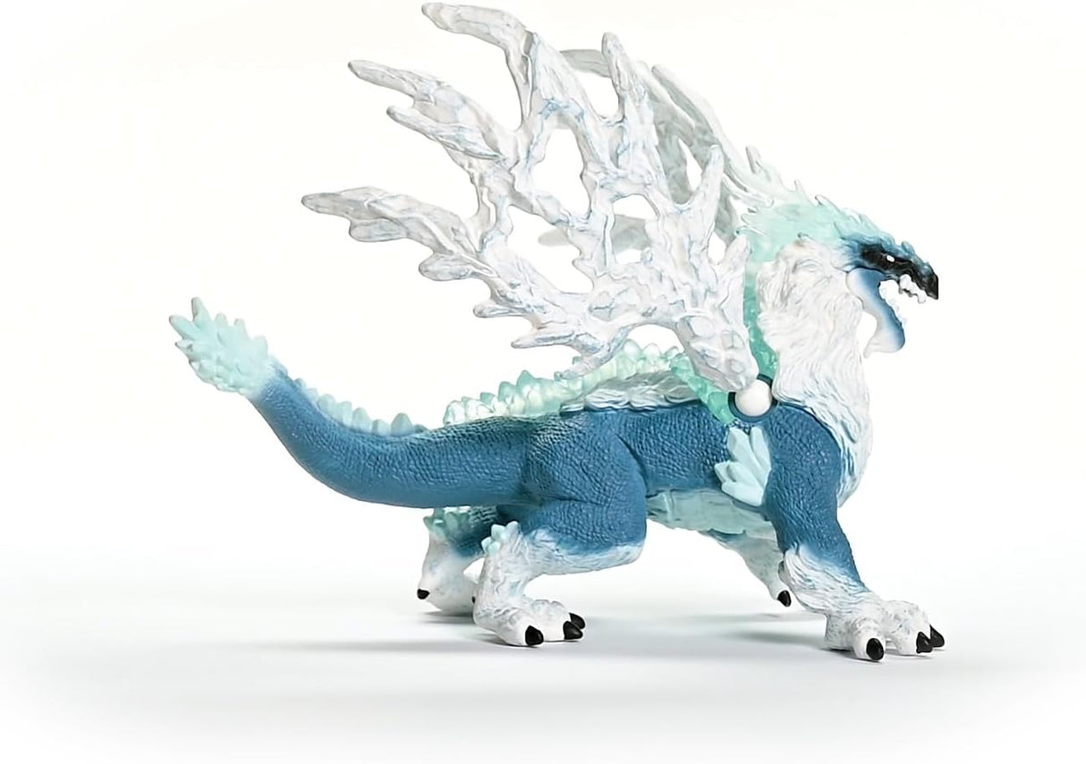 Eldrador Creatures | Ice Dragon figure with translucent icy wings, blue body, and fierce sharp teeth detail.