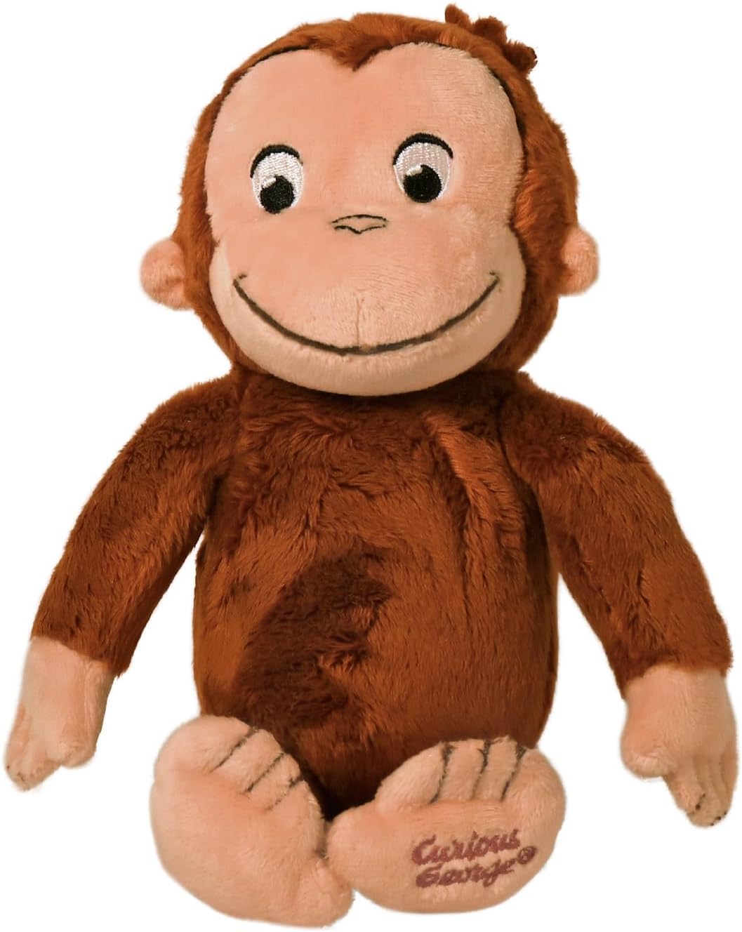 Curious George | 8 inch plush toy with soft fur and a smiling face, perfect for children and collectors.