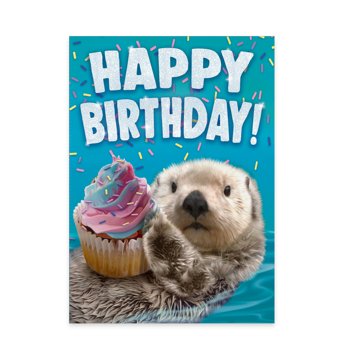 Otter Glitter Card
