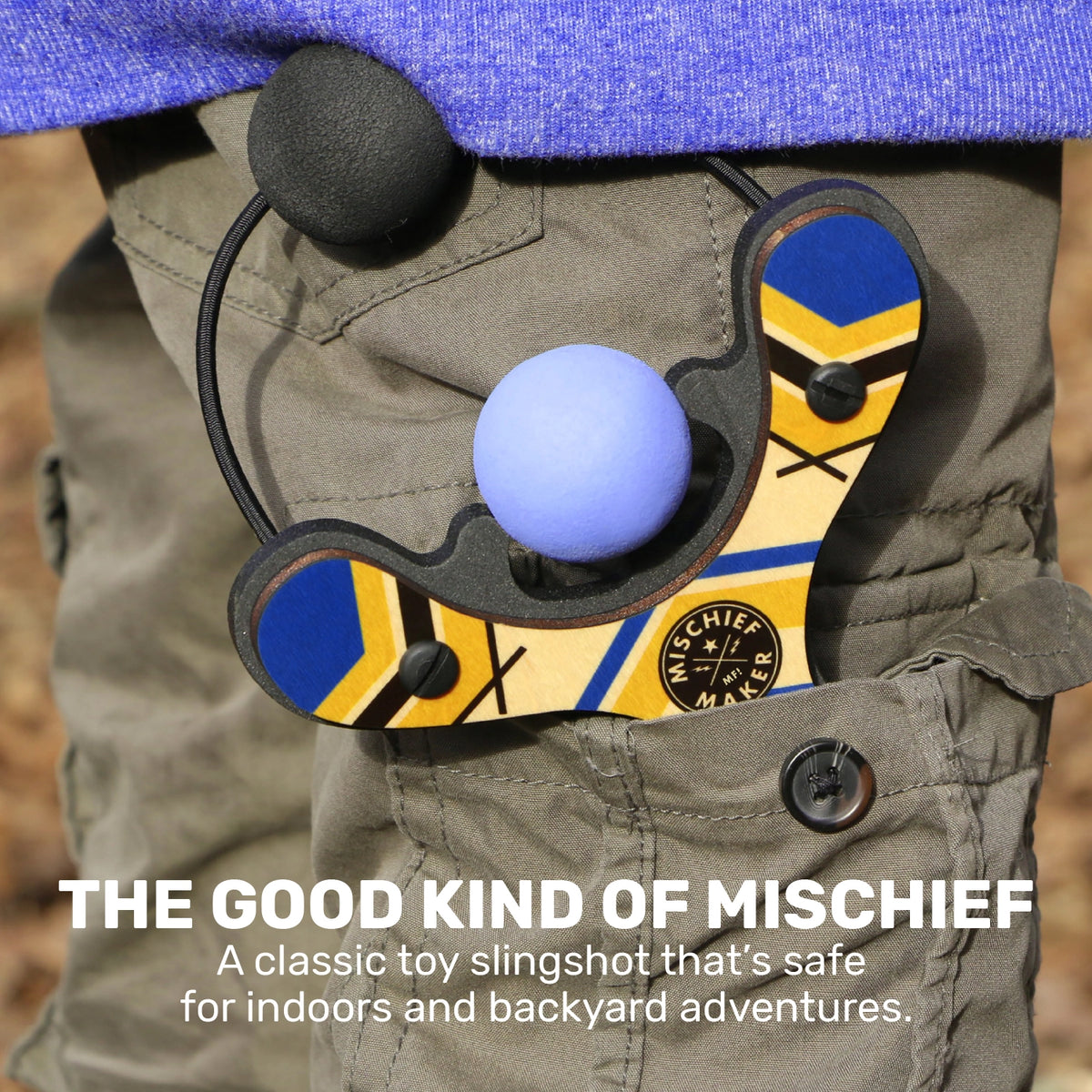 Slingshot Blue toy slingshot with soft foam balls for indoor and backyard play