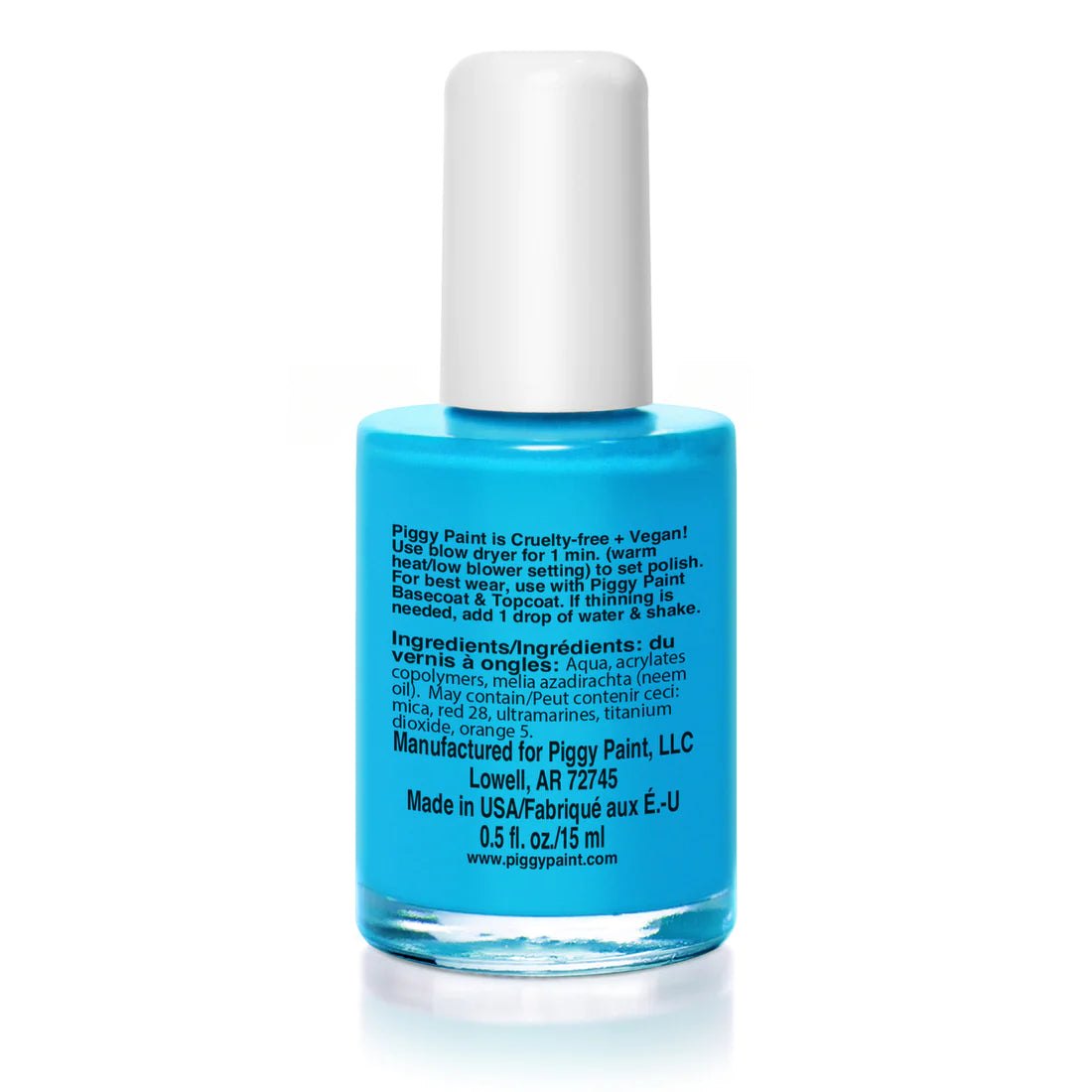 Nail Polish RAIN-bow or Shine in Matte Bright Sky Blue, non-toxic, water-based, cruelty-free 0.5 fl. oz. bottle.