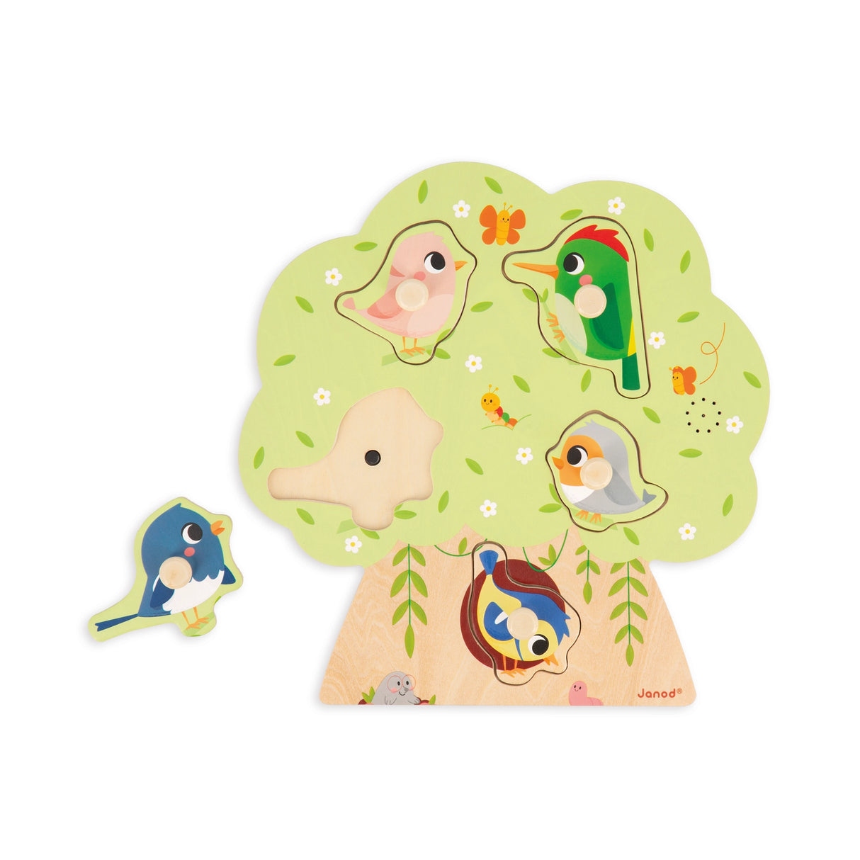 Bird Sounds Wooden Peg Puzzle