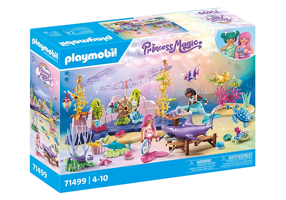 Princess Magic | Mermaid Animal Care playset with mermaids, sea animals, and underwater plants for imaginative play.