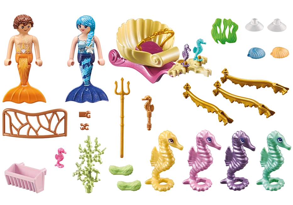 Princess Magic | Mermaid Seahorse Carriage playset with mermaids, seahorses, and underwater accessories for imaginative sea adventures.