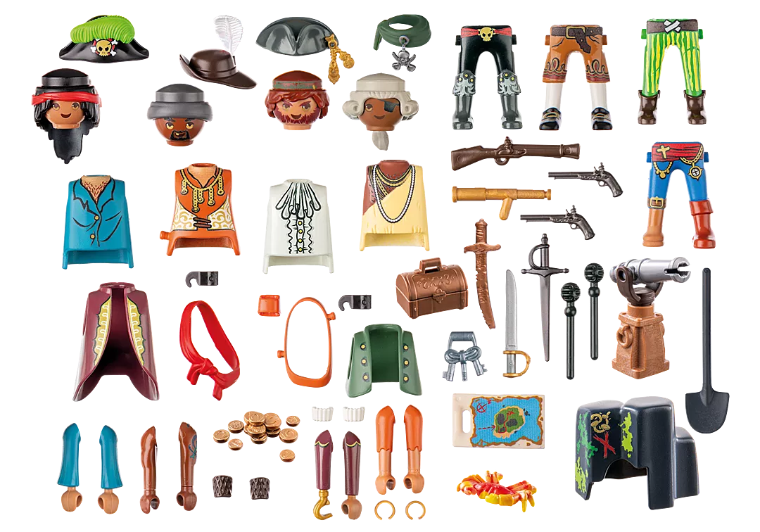 Pirates | My Figures: Pirates set with colorful mix-and-match pirate figure parts and accessories for creative play.