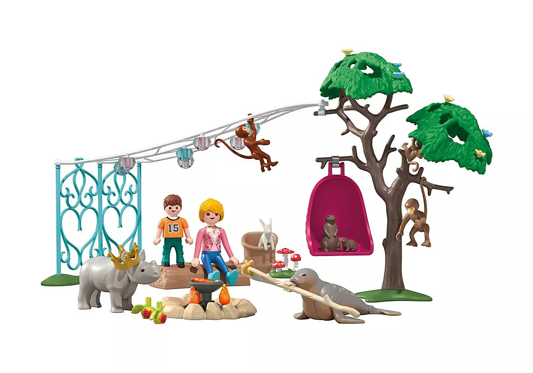 Animals & Friends | Birthday Party Fun toy scene with children wildlife animals trees and a picnic