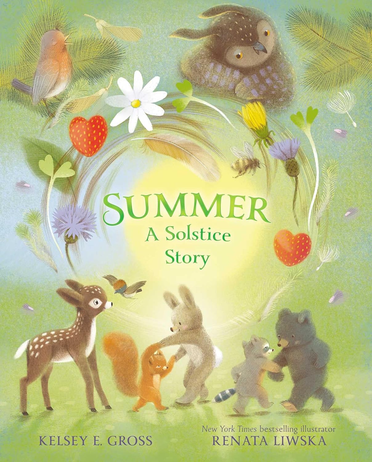 Cover of Summer a Solstice Story showing forest animals celebrating the longest day of the year.