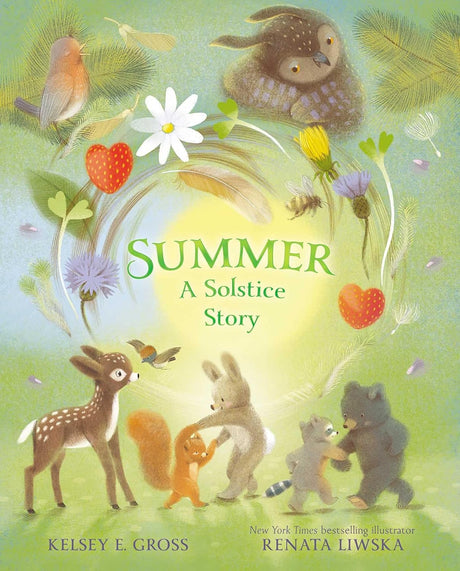 Cover of Summer a Solstice Story showing forest animals celebrating the longest day of the year.