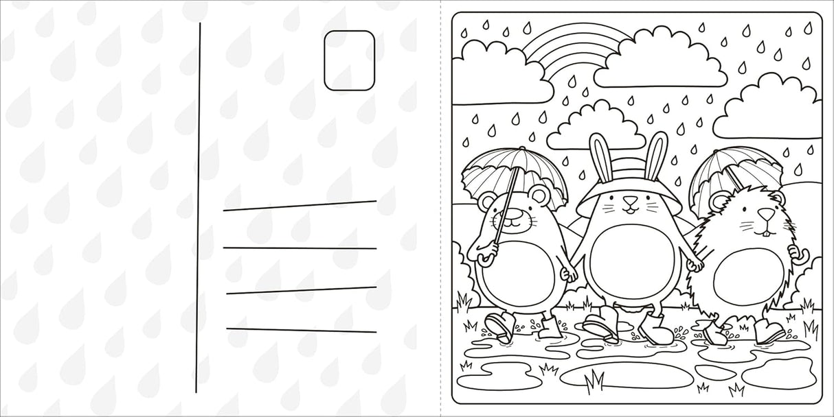Super Cuties: A Cozy Comfy Rainy Day Coloring Book