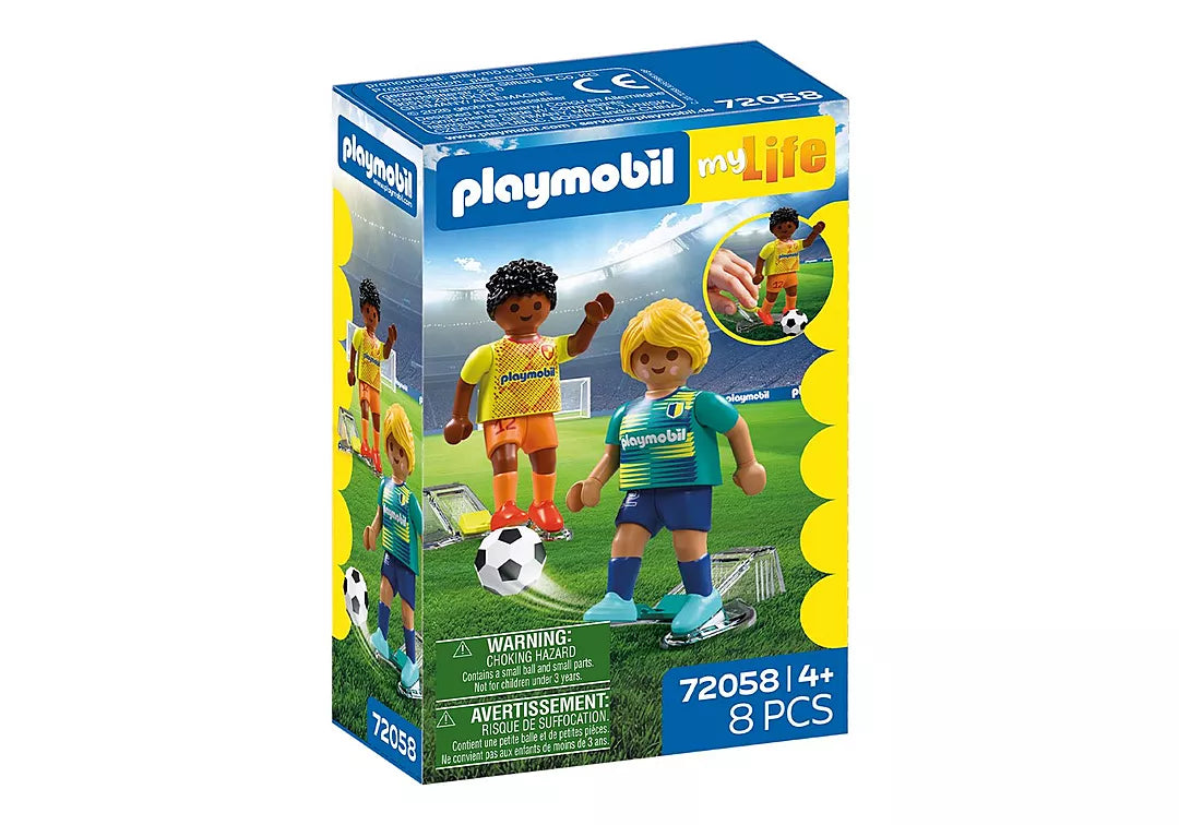 My Life | Soccer Players playset box with two soccer players, soccer ball, and goal