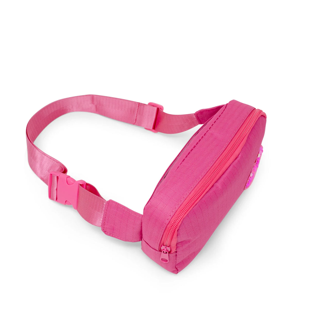 Sequin Heart Sling Bag | Hot Pink with adjustable strap and zippered compartment