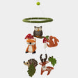 Felt Mobile | Forest Creatures with handmade wool fox, owl, squirrel, hedgehog, and deer nursery decor mobile.