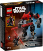 LEGO Star Wars Darth Maul Mech set with poseable battle suit, minifigure, double-bladed lightsabers, and Probe Droid accessory.