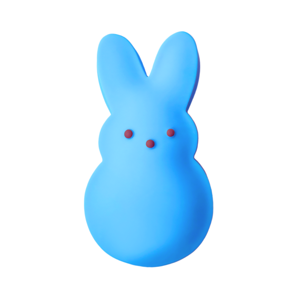 Peeps Bunny Squishy in blue, soft and squeezable Easter-themed stress-relief toy perfect for spring fun.