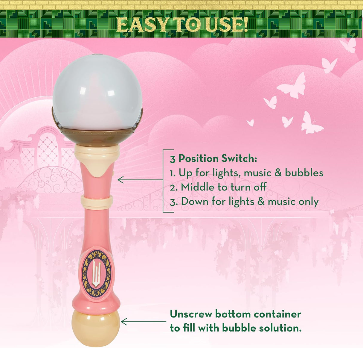 Lights & Sounds Bubble Wand | Wicked Glinda