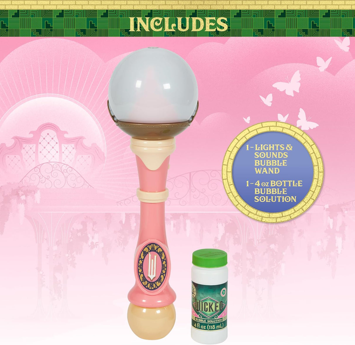 Lights & Sounds Bubble Wand | Wicked Glinda
