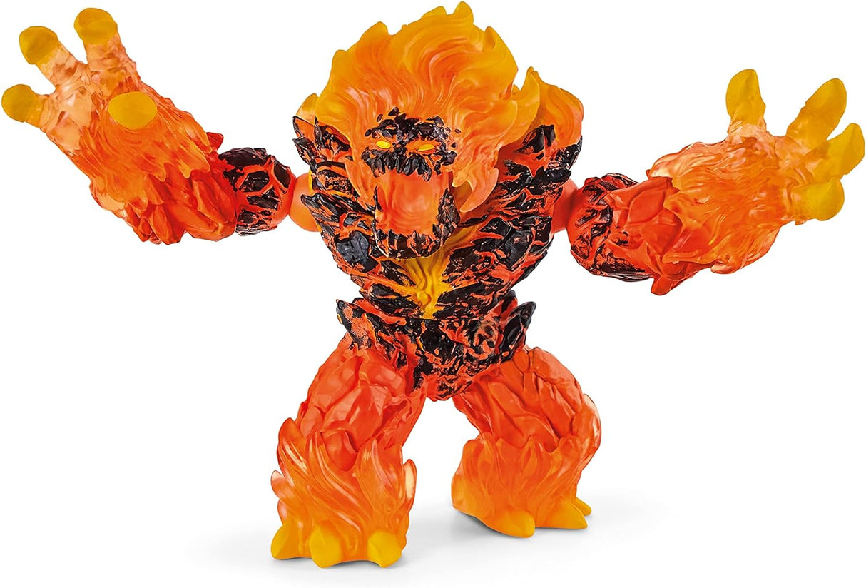 Eldrador Creatures Lava Smasher toy figure with fiery orange and black magma design and movable arms, torso, and jaw.