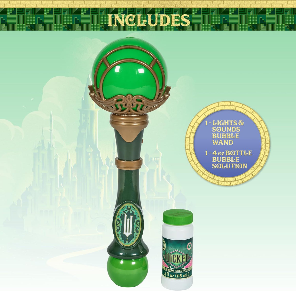 Lights & Sounds Bubble Wand | Wicked Elphaba
