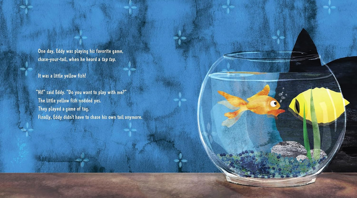 A Friend For Eddy shows a goldfish meeting a yellow fish in a playful underwater game inside a fishbowl.