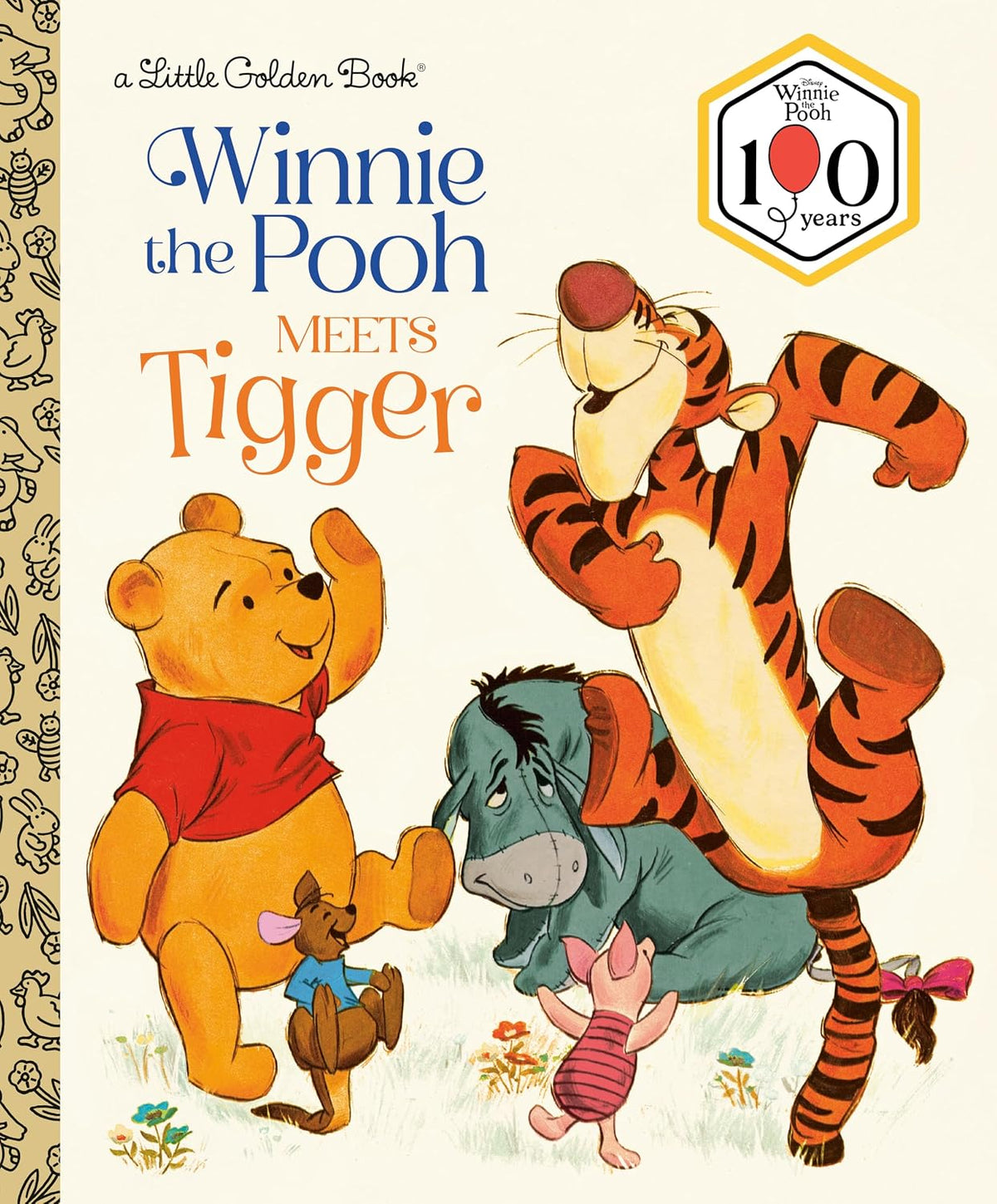 Little Golden Book: Winnie the Pooh Meets Tigger book cover featuring Pooh Tigger Eeyore and Piglet