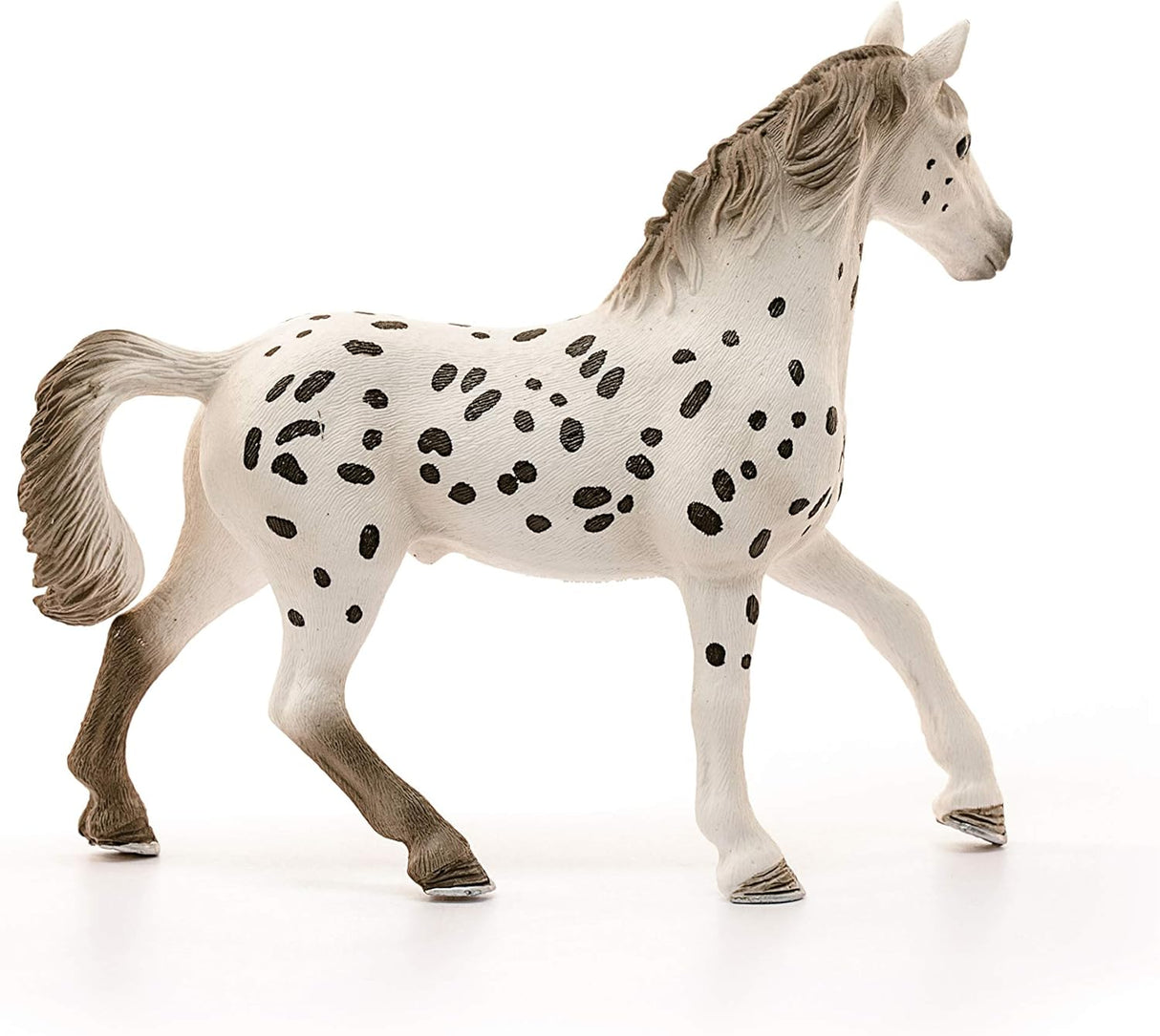 Knapstrupper Stallion Horse toy with detailed spots and lifelike design for educational play and animal introduction.