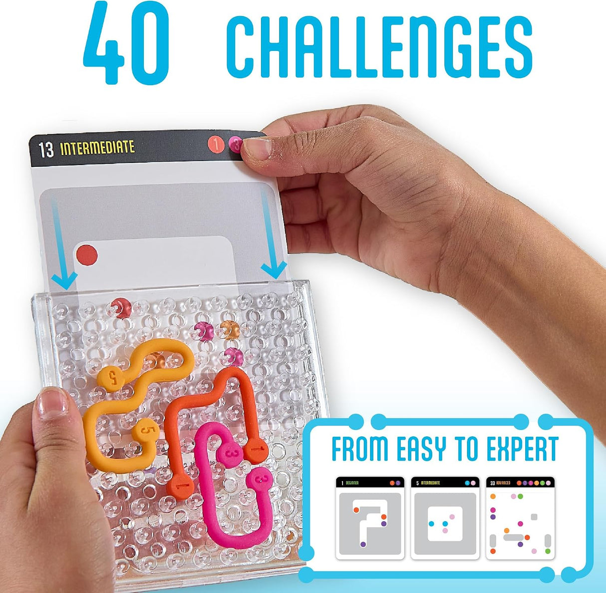 Noodle Maze puzzle with colorful noodles and challenge cards for hands on problem solving fun
