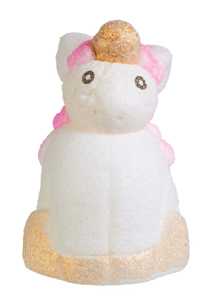Grow Unicorn water toy showing the pink and white unicorn with gold horn emerging from a tree stump.