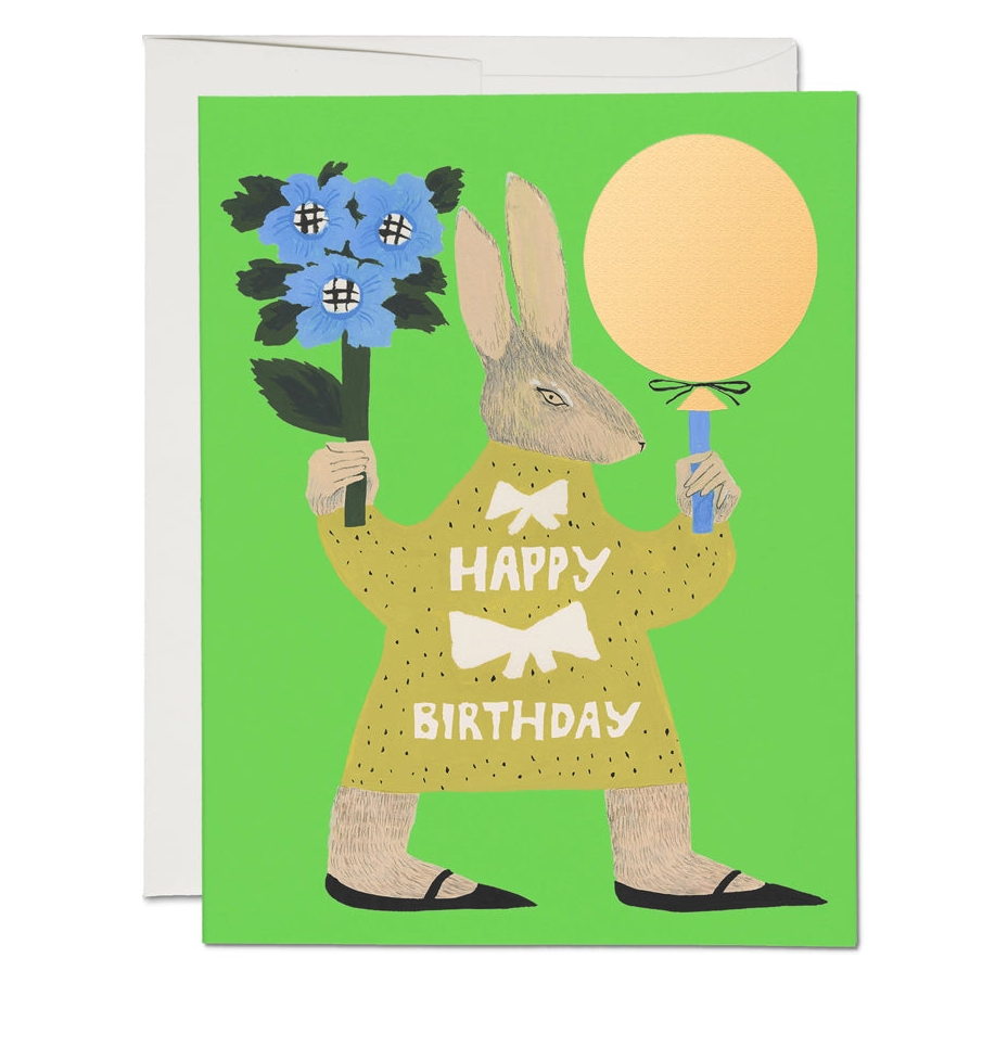 Party Rabbit Birthday Card