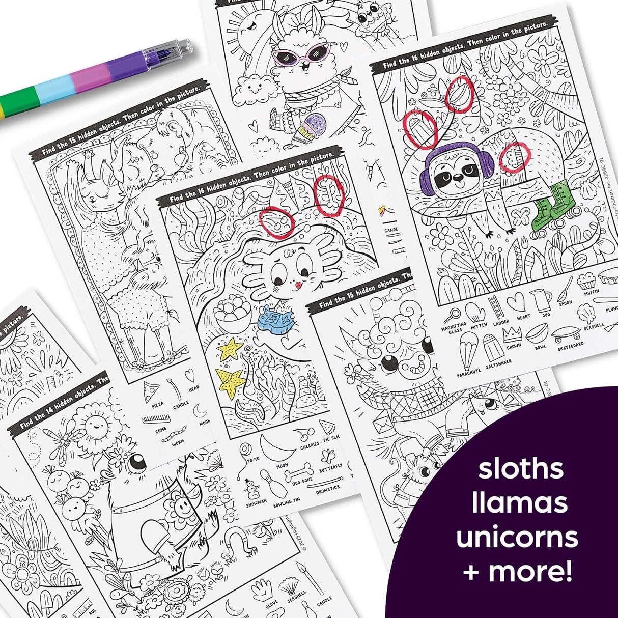 Highlights Color-In Stickers & Puzzles! Adorable Animals!