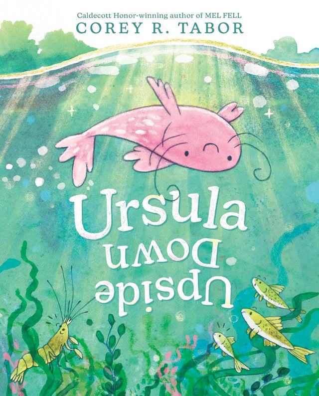 Cover of Ursula Upside Down showing a pink catfish swimming upside down underwater with fish and plants.