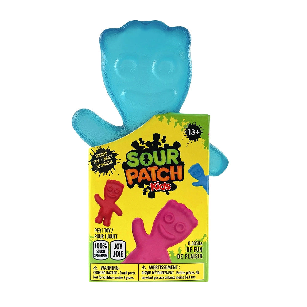 Blue translucent Sour Patch Kids Squishy Candy toy in packaging, sour candy scented stress relief, Squishy Candy | Sour Patch Kid