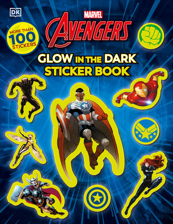 Glow in the Dark Sticker Book | Marvel Avengers featuring Captain America, Iron Man, Thor, Black Widow, and other heroes.