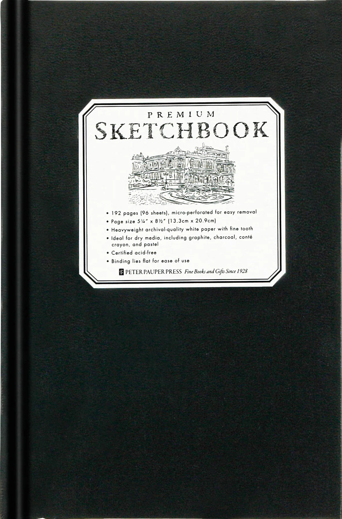 Premium Sketchbook 5x8 with 192 pages of heavyweight, acid-free paper, perfect for pencil, charcoal, and pastel sketches.