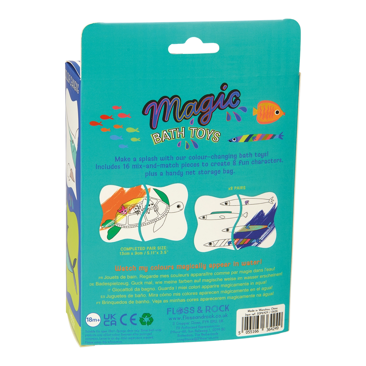 Magic Water Bath Toy | Ocean packaging with colorful ocean themed bath toys