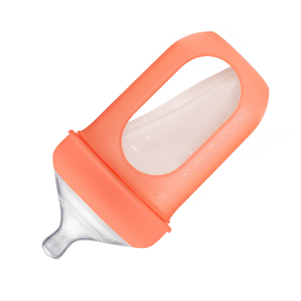 NURSE Silicone Bottles | Colors with air-free silicone pouch and easy-latch nipple for preventing colic and easy cleaning.