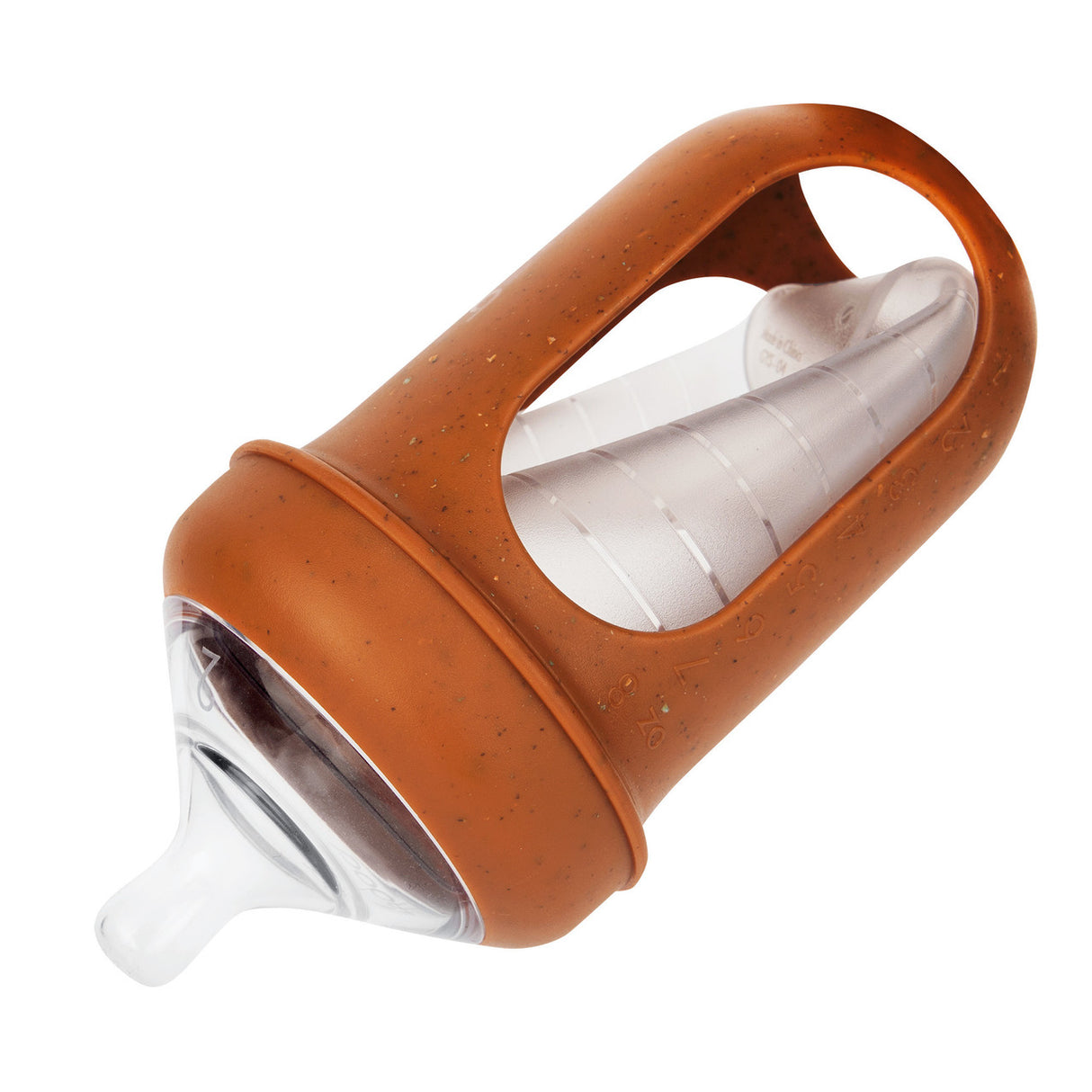 NURSH Silicone Bottles | Speckle features a 100% silicone air-free design to help reduce colic and is easy to clean.