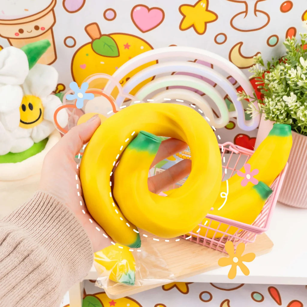 Crazy Banana Sensory Sand Toy yellow banana shaped sensory toy for imaginative play