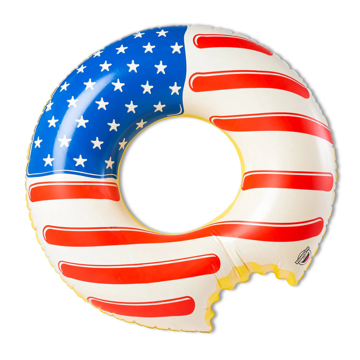 Pool Float | Americana Frosted Donut featuring stars and stripes design, perfect for Fourth of July pool parties.