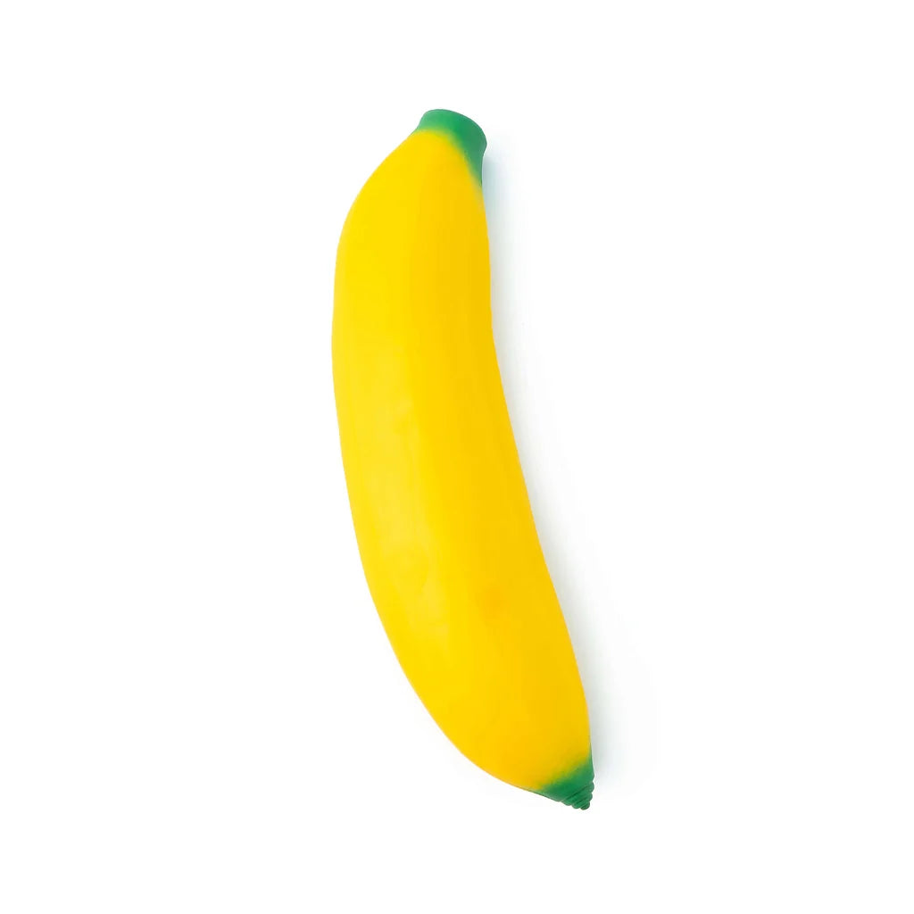 Crazy Banana Sensory Sand Toy shaped like a bright yellow banana