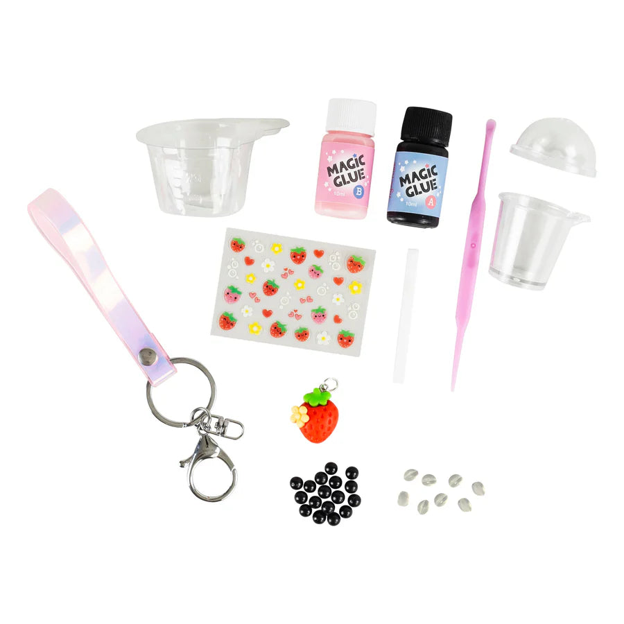 Bag Charm Kit | Strawberry Bubble Tea