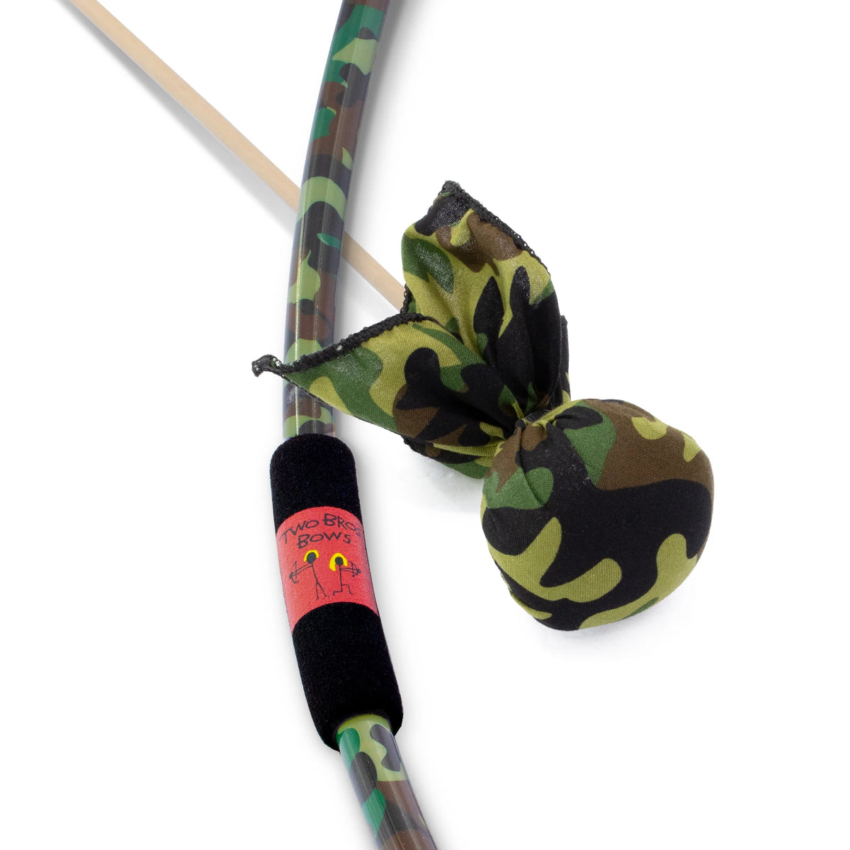Two Bros Bow Set | Camo camouflage bow with arrow and target practice ball
