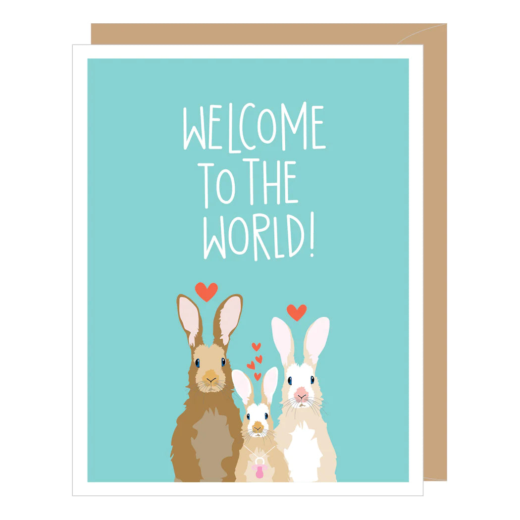 Welcome Baby Rabbit Card