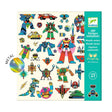 Robot Stickers with 160 metallic robot-themed stickers featuring retro mecha, droids, and futuristic designs for creative decoration.
