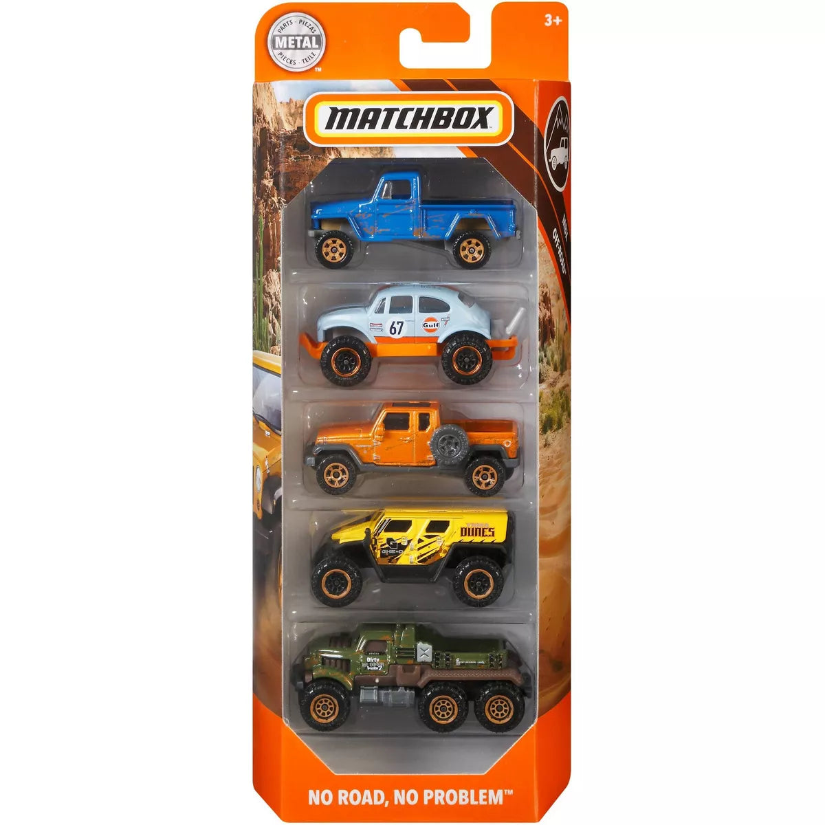 Matchbox Cars 5pk featuring five detailed, realistic toy vehicles for imaginative play and collectors aged 3 and up.