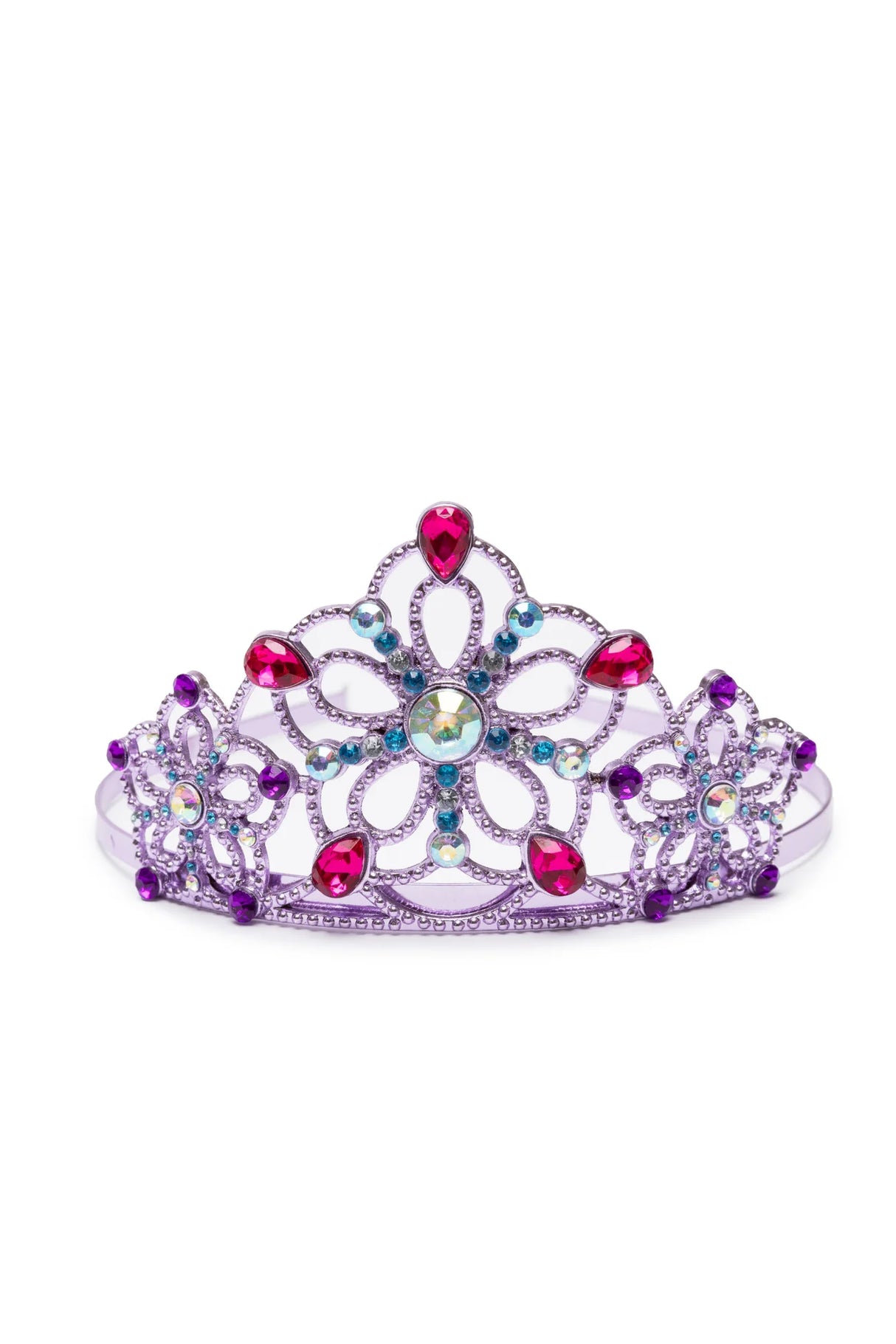 Be Jewelled Tiara with lilac metal frame and colorful jewel accents perfect for princess costumes or everyday wear.